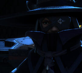 Insecure about her look, she adorns the traditional Black Mage garb.